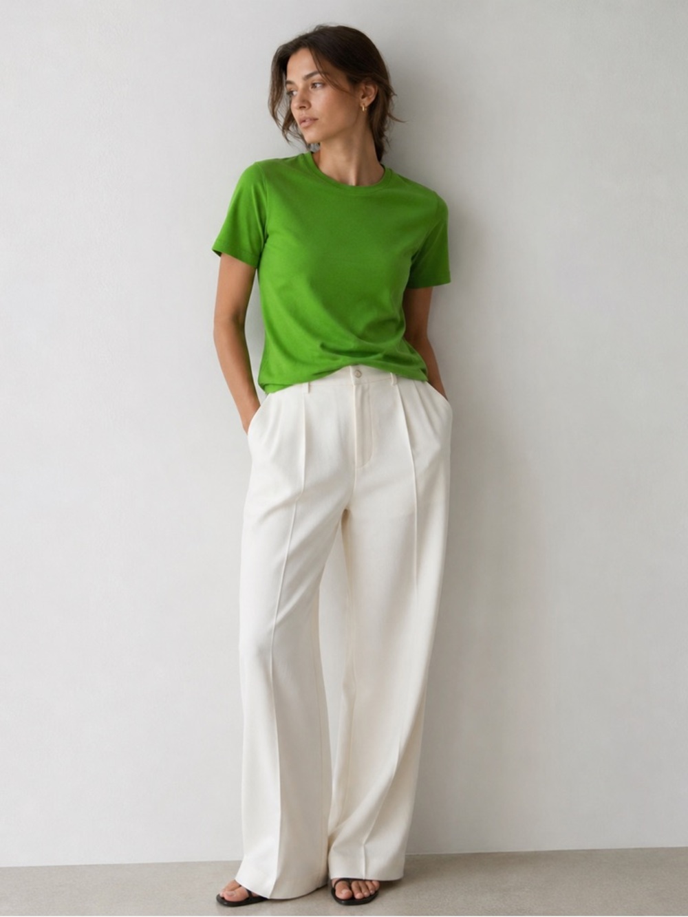 Escada Margaretha Ley Green Grass Merino Wool Crew Neck Top - Vintage - Picture 3 of 10